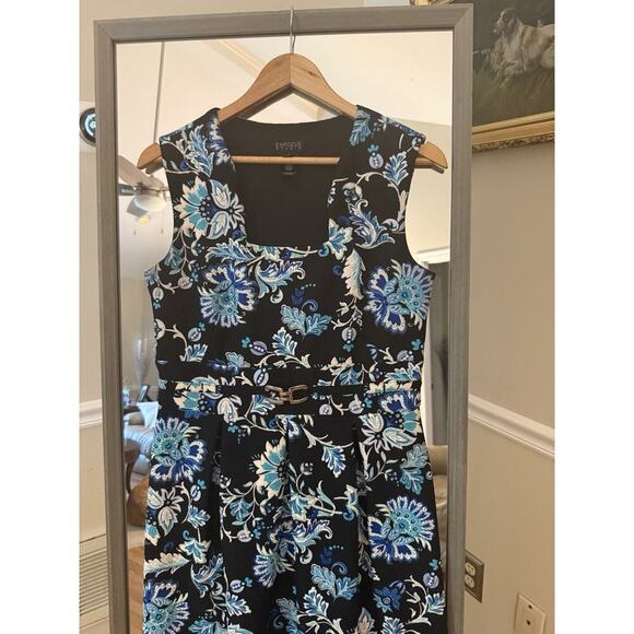 En Focus Studios dress women 10 Navy textured‎ floral Fit And flare - Picture 5 of 5